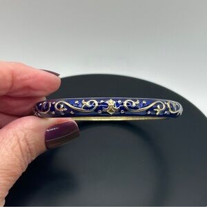 Cloisonné Blue and Gold Enamel Bangle